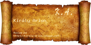 Király Arion névjegykártya